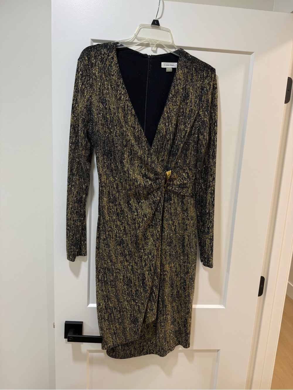 Calvin Klein Black and Gold Sparkle Knit Jacket